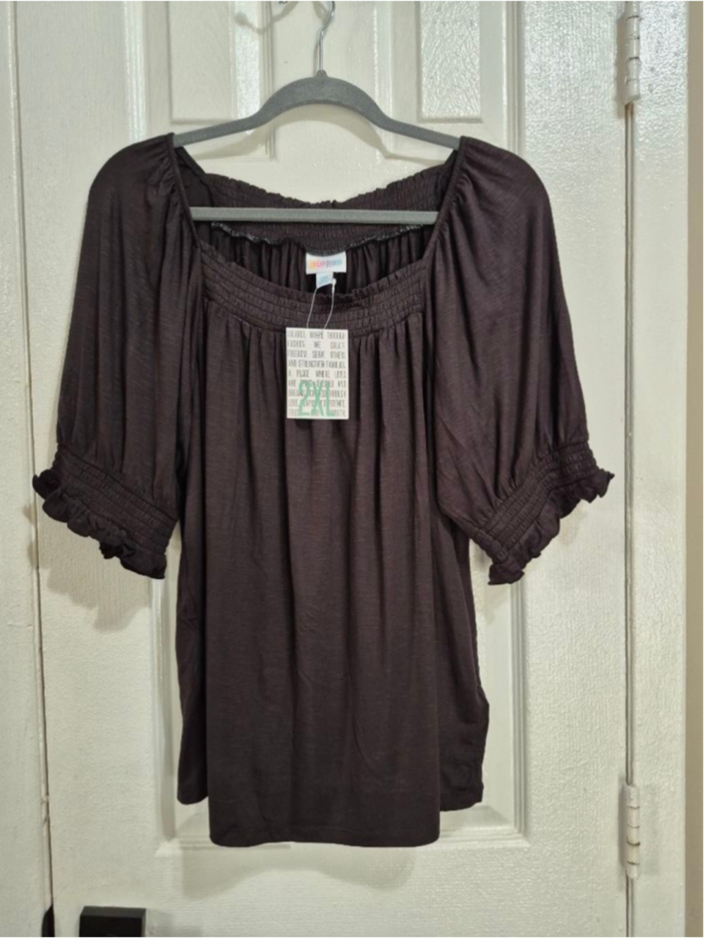Women's LuLaRoe Brown Short Sleeve Tee 2XL